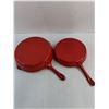 Image 2 : Set of 2 Cast-Iron Fry Pans - 12" & 10" Dia - Appears Unused