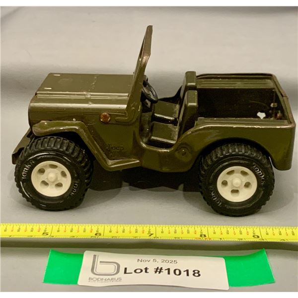 Vintage TONKA Green Army JEEP 6" Long Pressed Steel