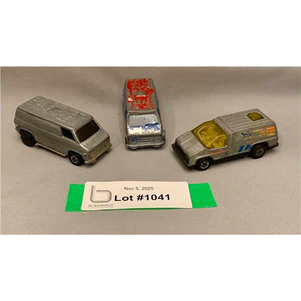 (3) Vintage Hot Wheels 1970's Redline Era Vans