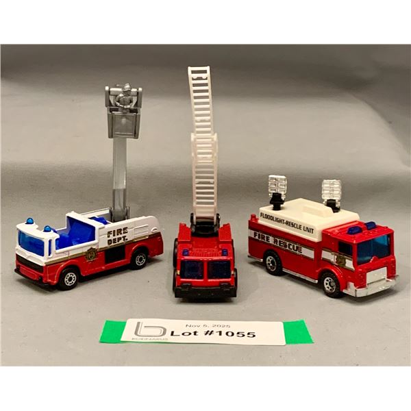 (3) Vintage 1991-92 Matchbox Fire / Rescue Trucks