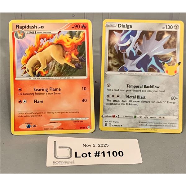 POKEMON - (2) Rapidash 2009 Scarce Issue & Dialga Celebrations Holo Card