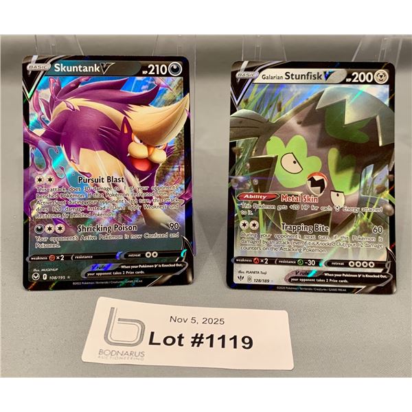 POKEMON - (2) Skuntank V & Stunfisk V Full Art Holo Cards