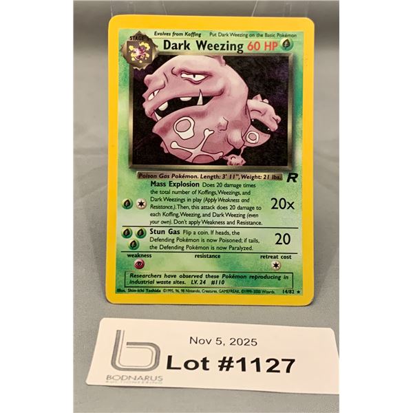 POKEMON - Vintage Rare Dark Weezing 1999 Team Rocket Base Set!
