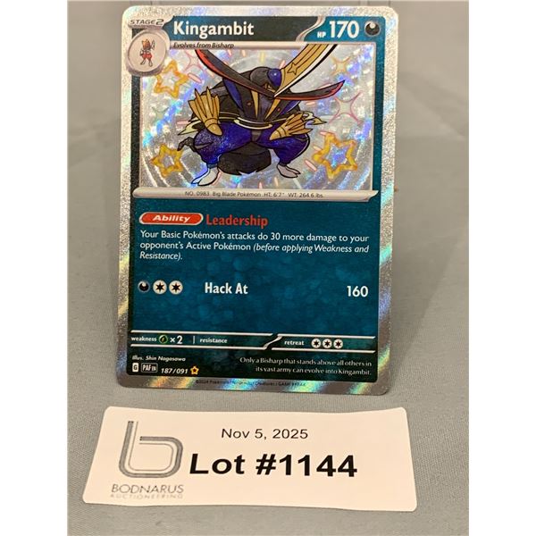 POKEMON - Kingambit Shiny Holo Extended Issue Scarce #187/091 Paldean fates