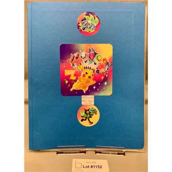 Custom TCG Pokemon 143 Card Binder: 10 x Holo Cards & 133 Mixed Non-Holos