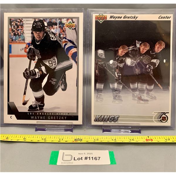 (2) Wayne Gretzky Jumbo Hockey Cards in Top Loaders
