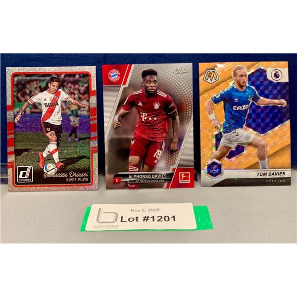 (3) Pro Soccer Cards: Canadian Alphonso Davies