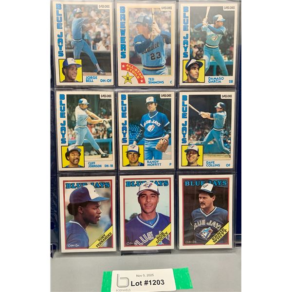 (12) Vintage 1980's OPC Toronto Blue Jays MLB baseball Cards