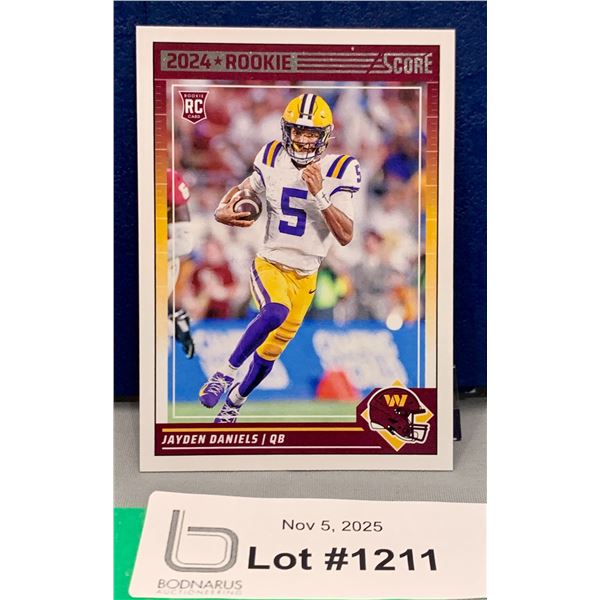 Jayden Daniels Score NFL Red Border Rookie Card - Washington Commanders