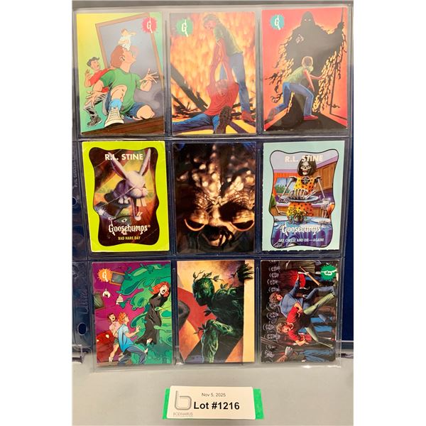 (9)Goosebumps TV Series 1996 Rare R.L. Stine Collectors Art cards