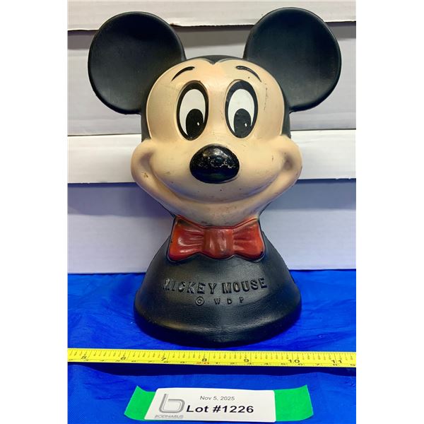 Vintage Reliable Brand Mickey Mouse Disney Large Piggy Bank with Stopper!