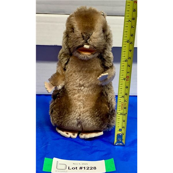 Vintage Very Rare Steiff 1950's Nagy Beaver 7" Airbrushed Mohair Orig. Ear Tag!