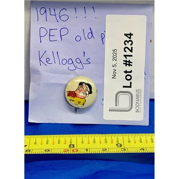 Rare Vintage 1946 Kellogs " PEP " Collectors Pin