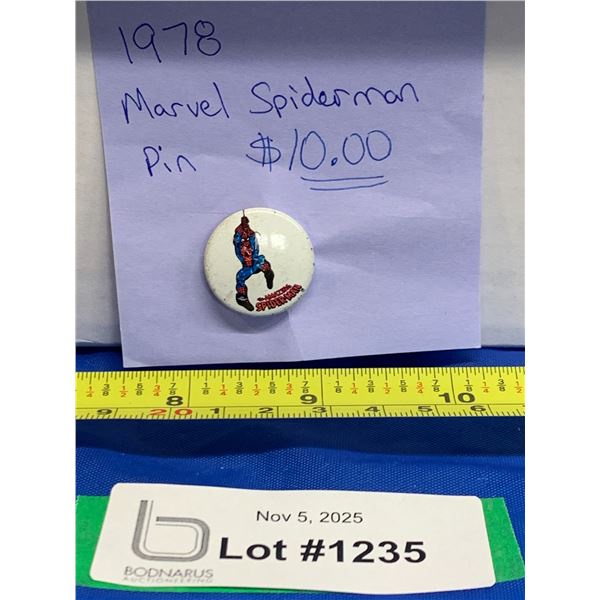 Rare Vintage 1978 Marvel Spiderman Collectors Pin