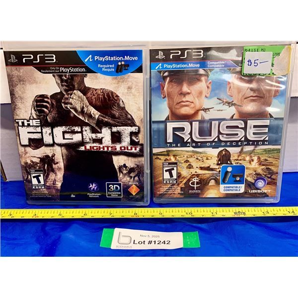 (2) Vintage PS3 Video Games: The Fight Lights Out; RUSE Art of Deception