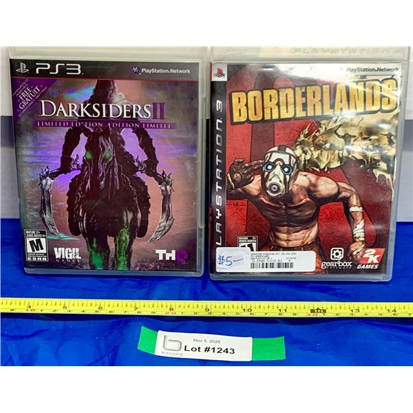 (2) Vintage PS3 Video Games: Darksiders II; Borderlands