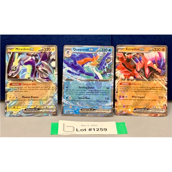 POKEMON - (3) Miraidon ex, Quaquaval ex, & Koraidon ex Holo Promo Cards