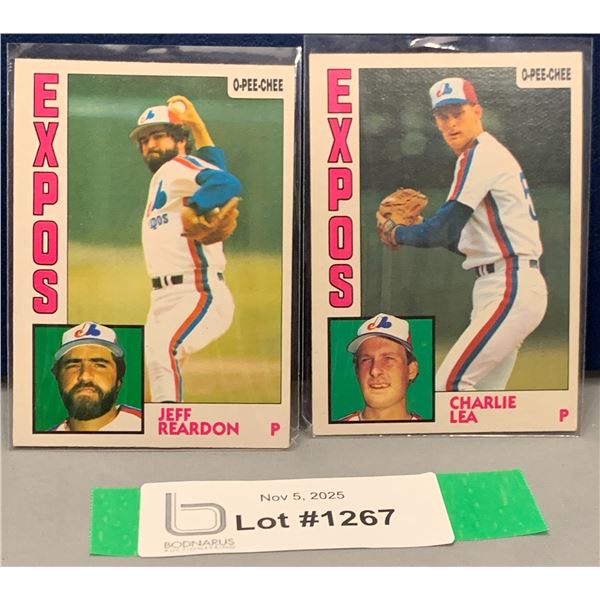 (2) Vintage OPC Montreal Expos Baseball Cards: Reardon; Charlie Lee