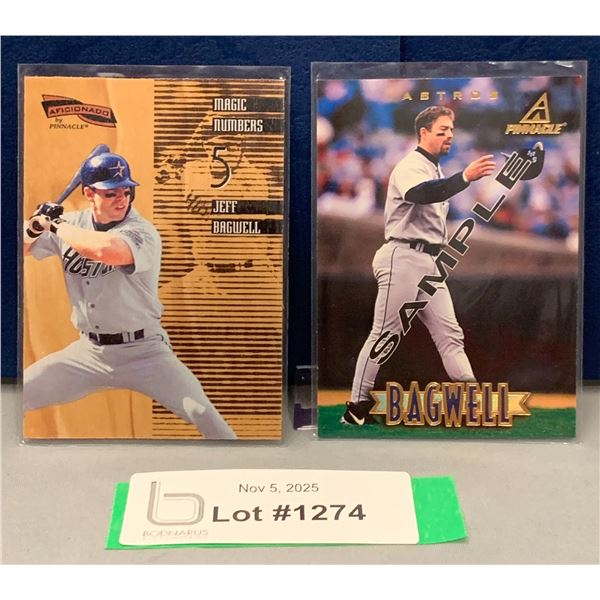 (2) Jeff Bagwell Rare Sample MLB Baseball cards