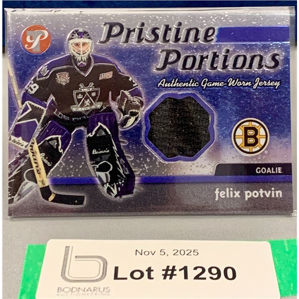 Felix Potvin 2003 Rare Pristine Portions Game Used Jersey Patch Hockey Card