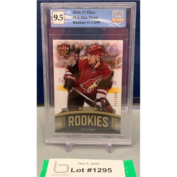 Max Domi Leafs Fleer Ultra 611/699 Graded 9.5 Rookie Hockey Card