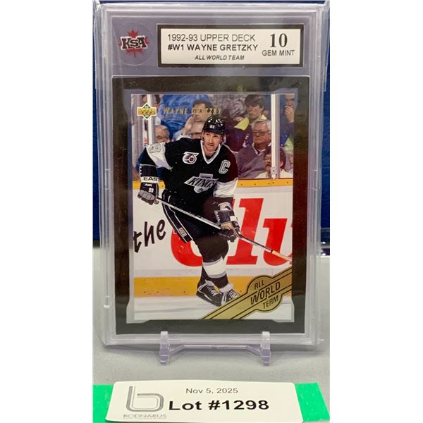 Wayne Gretzky 1992 Upper deck KSA 10 Graded Hockey card