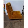 Image 2 : * Vintage Burnt Orange Armless Velvet Chair - 34" High x 27" Seat - Back is Loose - Pickup Only