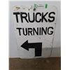 Image 1 : * "Trucks Turning Left" Metal Road Sign- 12x18"