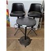 Image 1 : * (2) Swivel Bar Stools - 40" High - Each Missing Foot, Bar Table - 28" High x 18" Dia - Pickup Only