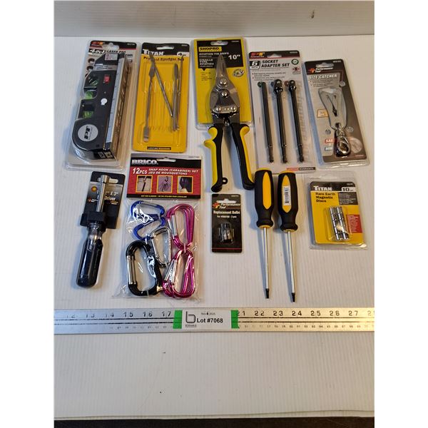 Aviation Tin Snips,6" Socket Adapter Kit,Laser Pro Measuring Tool and more as pictured