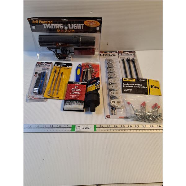 Timing Light,Crow Foot Wrench Set,Socket adapter Kit,Hex Keys and more as pictured