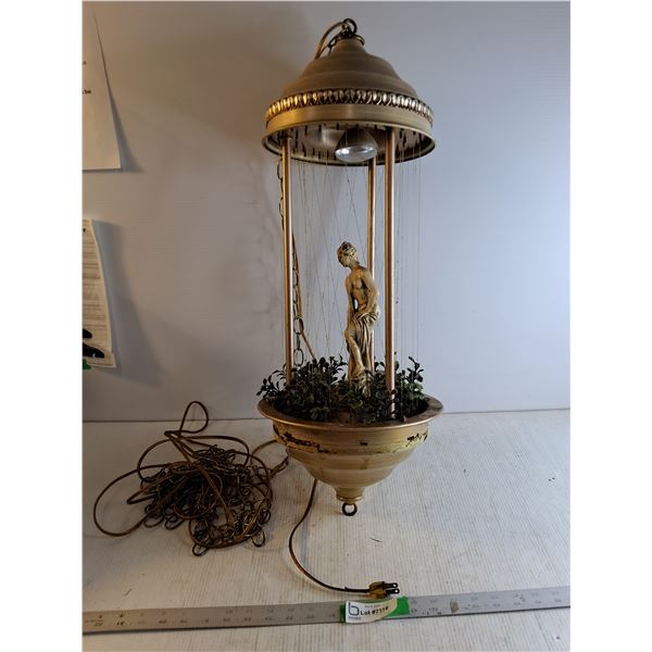Hanging Vintage Oil Lamp (To Represent Rainfall) Powers On - 28' tall