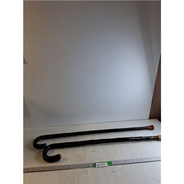 (2) Wooden Canes 31"/ 34"