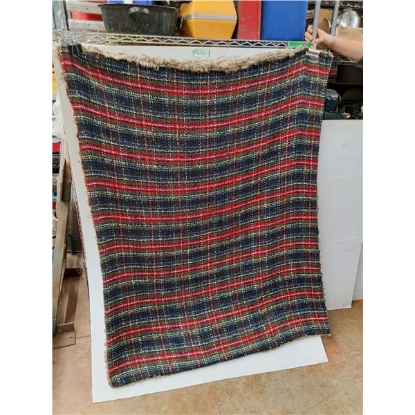 Plaid/ Faux Fur Lined Blanket 48" x 60"