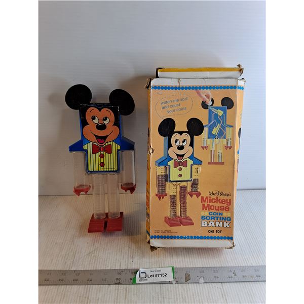 Mickey Mouse Coin Sorting Bank With Box