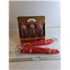 Image 1 : (6) Coca Cola Drinking Bottles With Straws In Carrying Case/ (2) Coca Cola Car Window Flags