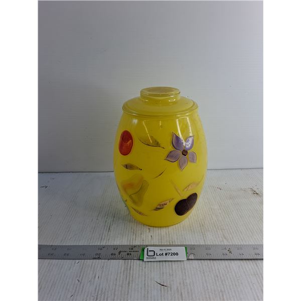 Barlett-Collins Hand Painted Yellow Cookie Jar With Lid 9.5"