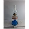 Image 1 : Queen Anne Kerosene Oil Lamp 11" Tall/ With Glass Globe 18" Tall - PICK UP