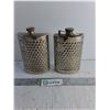 Image 1 : (2) Hammered Pewter Hip Flasks