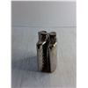 Image 3 : (2) Hammered Pewter Hip Flasks