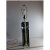 Image 1 : Mid Century Chrome and Smoked Lucite Table Lamp (Powers On) 31" Tall