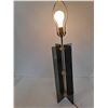Image 2 : Mid Century Chrome and Smoked Lucite Table Lamp (Powers On) 31" Tall
