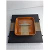 Image 3 : (2) Serving Trays/ Melamine Green One 12" x 12"/ Brown One 13" x 13"