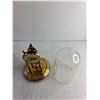 Image 2 : Brass Anniversary Wind Up Mantel Clock With Glass Dome 12" Tall - PICK UP