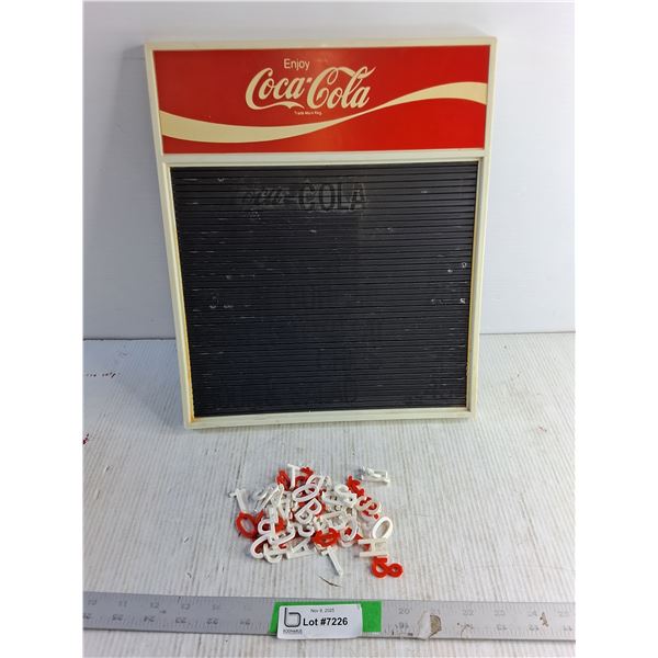 Coca-Cola Plastic Wall Mount Menu Board With Plastic Letters - 15" x 13"