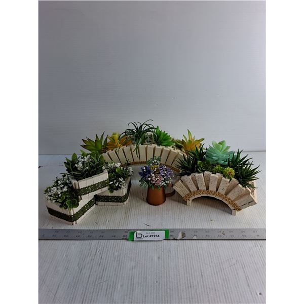 (4) Assorted Artificial Succulent Arrangements
