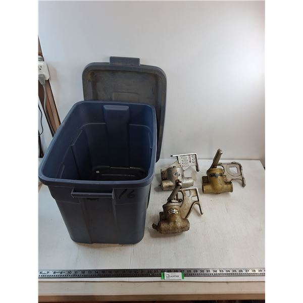 (3) Door Closers, Storage Tote - 14x16x20" - All As is - Pickup Only