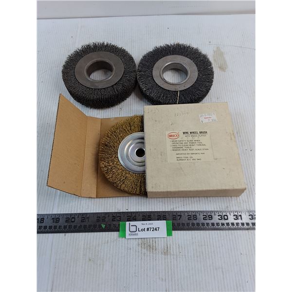 (3) Wire Wheel Disk Brushes - 1 New