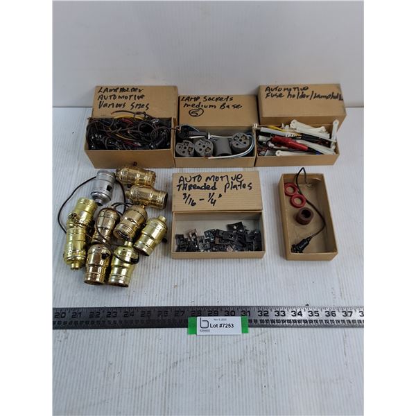 Assorted Electrical - Auto Lamp Holders/Sockets/Fuse Holders/Plates, Lamp Sockets