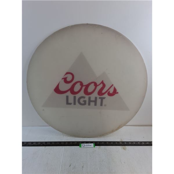 Circular Plastic "Coors Light" Sign - 24" Diameter - Pickup Only